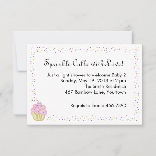 Baby Sprinkle Shower Invitation with Pink Cupcake