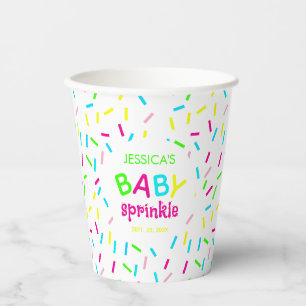 Baby Sprinkle Shower Rainbow Sprinkles Colorful Paper Cups