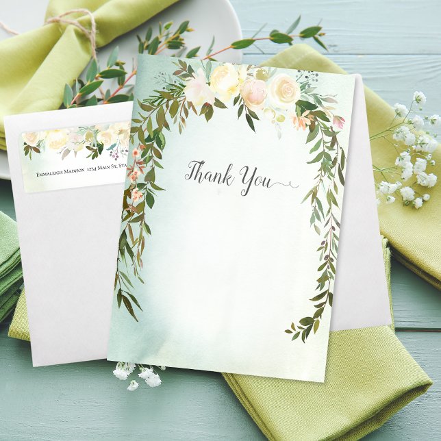 Baby Sprinkle Shower Thank You Green White Rose (Creator Uploaded)