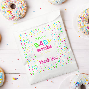 Baby Sprinkle Shower Thank You Rainbow Sprinkles Favor Bag