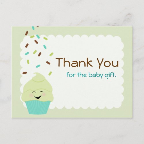 Baby Sprinkle Thank You Gender Neutral Postcard