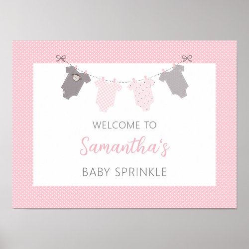 Baby Sprinkle Welcome sign _ girl clothesline