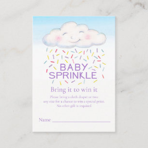 Baby sprinkle whimsy cloud diaper raffle cards