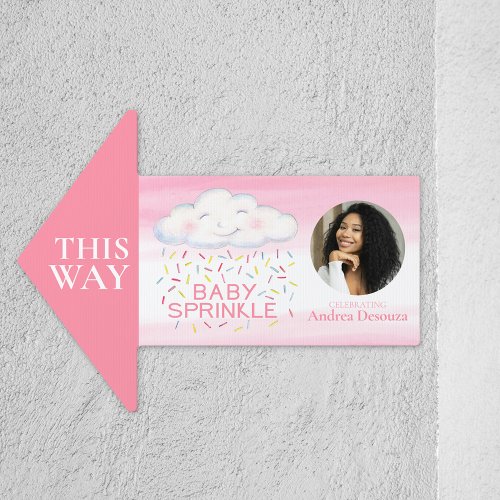 Baby Sprinkle whimsy cloud photo pink baby shower Sign