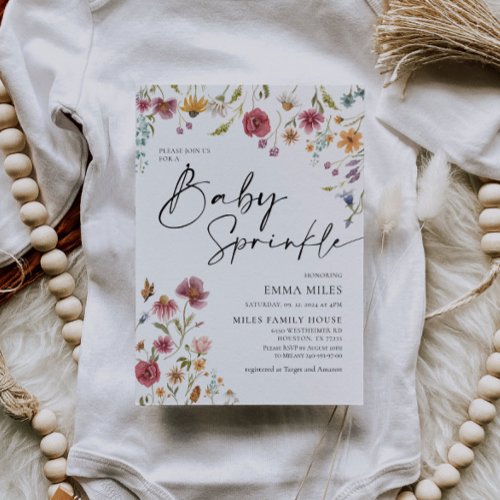 Baby Sprinkle Wildflower Baby Shower Invitation