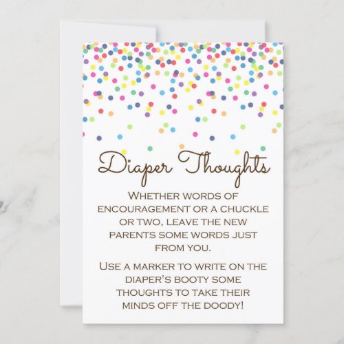 Baby Sprinkled Baby Shower Game Sign Size 5x7 Invitation