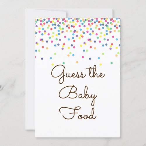 Baby Sprinkled Baby Shower Game Sign Size 5x7 Invitation