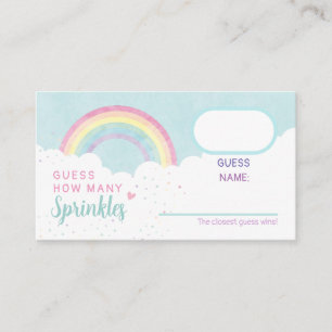 Baby Sprinkles Pastel Rainbow Activity Guess Card