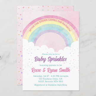 Baby Sprinkles Pastel Rainbow Baby Shower Invitation
