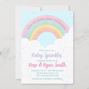 Baby Sprinkles Pastel Rainbow Baby Shower Invitation