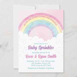 Baby Sprinkles Pastel Rainbow Baby Shower Invitation