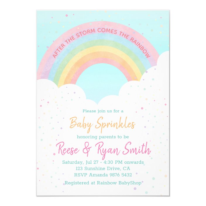 rainbow baby shower invitations
