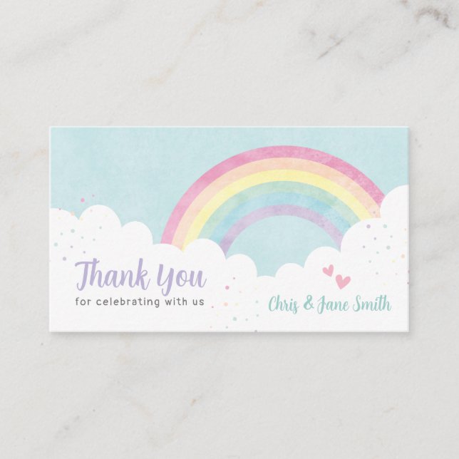 Baby Sprinkles Pastel Rainbow  Enclosure Card (Front)