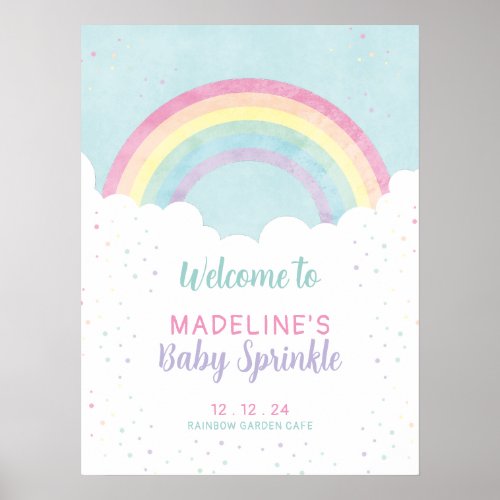 Baby Sprinkles Pastel Rainbow Poster