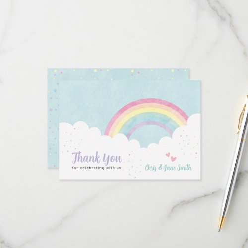 Baby Sprinkles Pastel Rainbow  RSVP Card