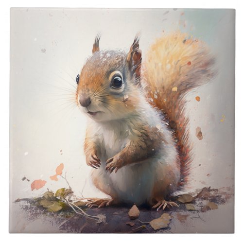 Baby Squirrel Ceramic Tile