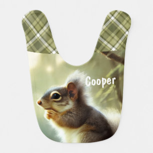 Baby Squirrel Wildlife Portrait Personalized Baby Bib
