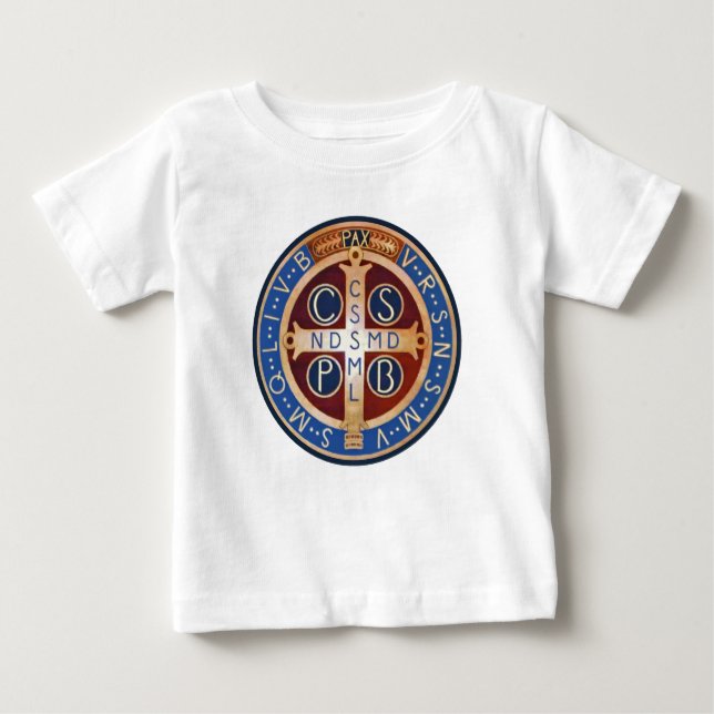 Baby St. Benedict Exorcism Medal T-Shirt (Front)