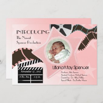 Baby Star is Born Pink Birth Announcement | Zazzle