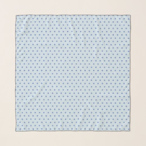 Baby Star of David Pattern Baby Blue Square Head Scarf