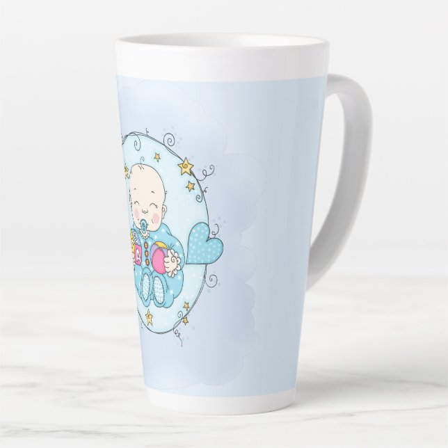 Baby stars in the blue oval latte mug (Right Angle)