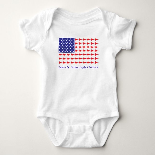 Baby Stars & Strike Eagles Forever One Piece Baby Bodysuit (Front)