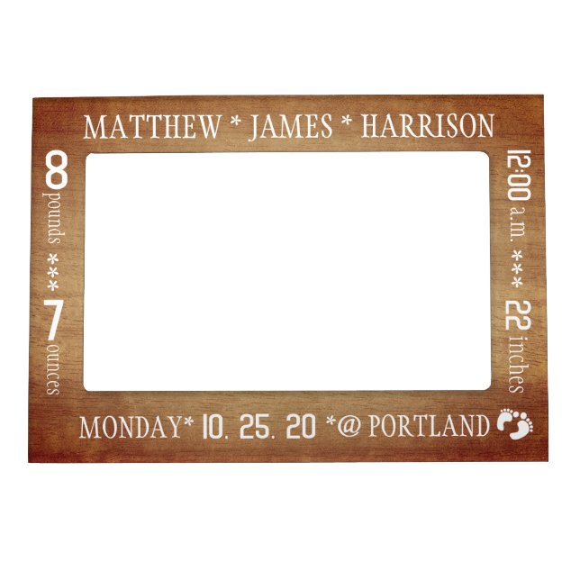 Baby Stats Birth Announcement Photo Frame (Front)