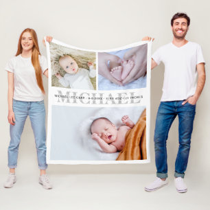 Baby Stats Custom Personalized Fleece Blanket