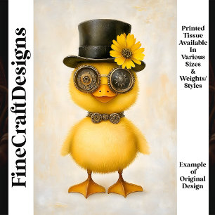 Baby Steampunk Duckling Bow Goggles L1 Decoupage Tissue Paper