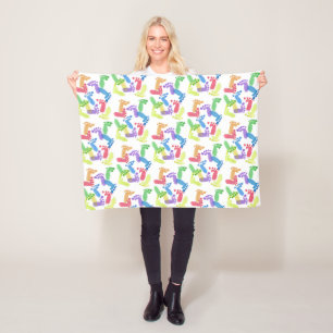 Baby Steps, Baby Feet, Baby Footprints in Colours Fleece Blanket