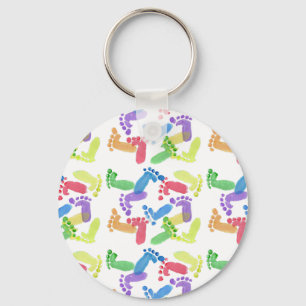 Baby Steps, Baby Feet, Baby Footprints in Colours  Keychain
