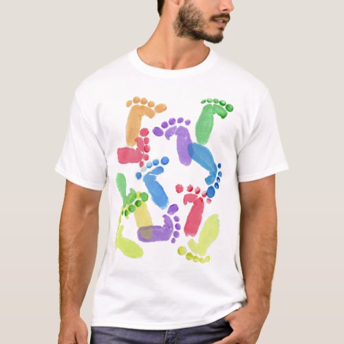 Baby Steps Baby Feet Baby Footprints in Colours T_Shirt