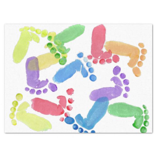 Baby Steps Baby Feet Baby Footprints in Colours  Tissue Paper