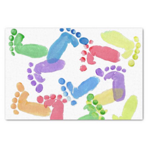 Baby Steps Baby Feet Baby Footprints in Colours Tissue Paper