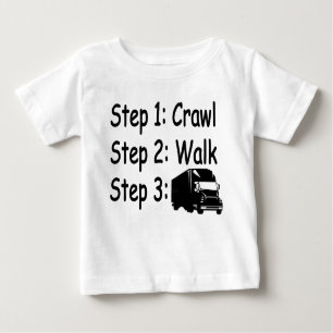 Baby Steps big truck driving t-shirt