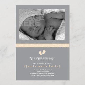 Baby Steps Birth Announcement - Creamsicle