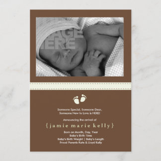 Baby Steps Birth Announcement - Mint