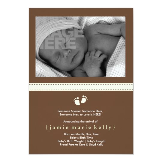 Baby Steps Birth Announcement - Mint