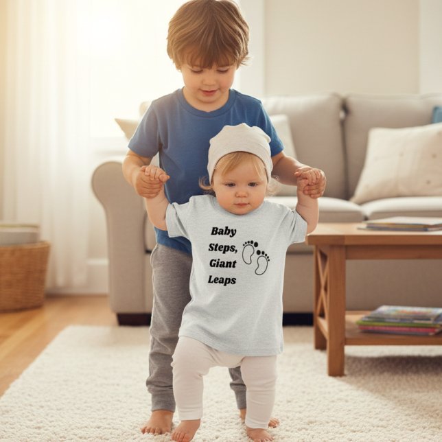 Baby Steps, Giant Leaps Cute Footprints T-Shirt (Creator Uploaded)