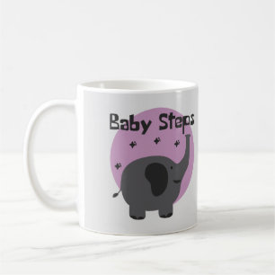 Baby steps Kawaii cute baby elephant gray & purple Coffee Mug