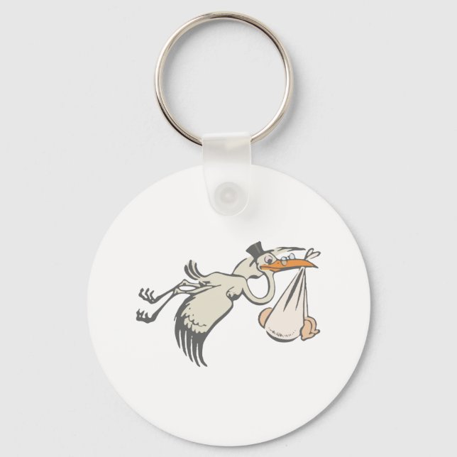 Baby Storch Klapperstorch stork Keychain (Front)