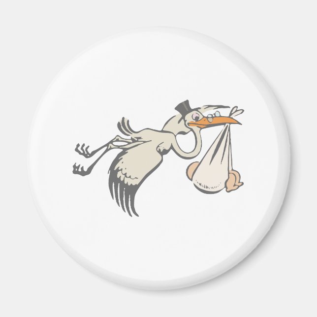 Baby Storch Klapperstorch stork Magnet (Front)