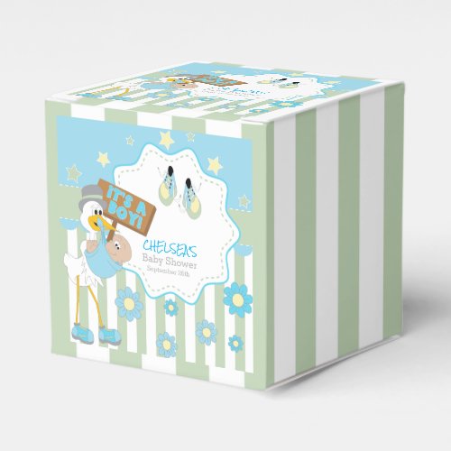 Baby Stork Baby Boy Shower Favor Boxes