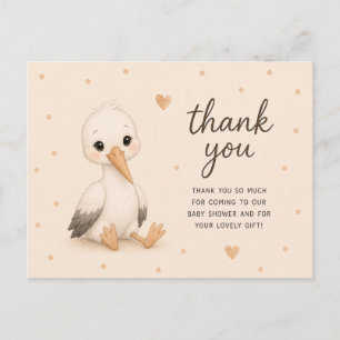 Baby Stork Baby Shower Thank You Postcard