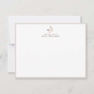 Baby Stork Nursery Flat Note Card