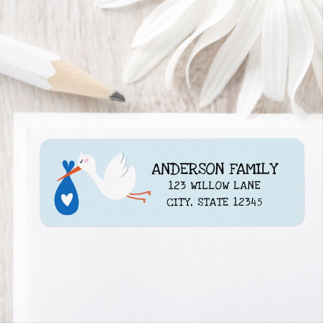 Baby Stork Return Address Label (Insitu)