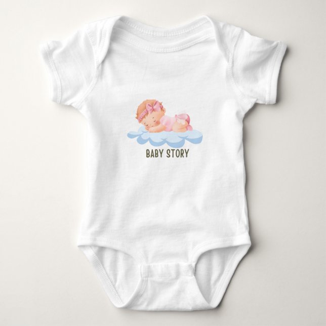Baby Story baby sleep clouds Baby girl body suits Baby Bodysuit (Front)