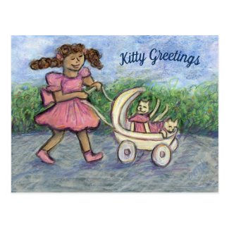 Baby stroller Cat Lover Greeting Custom Postcards