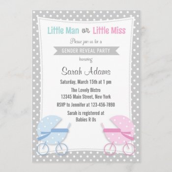 Baby Stroller Gender Reveal Party Invitation by melanileestyle at Zazzle