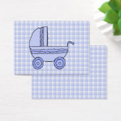 Baby Stroller. Light Blue on Check Pattern. (Desk)